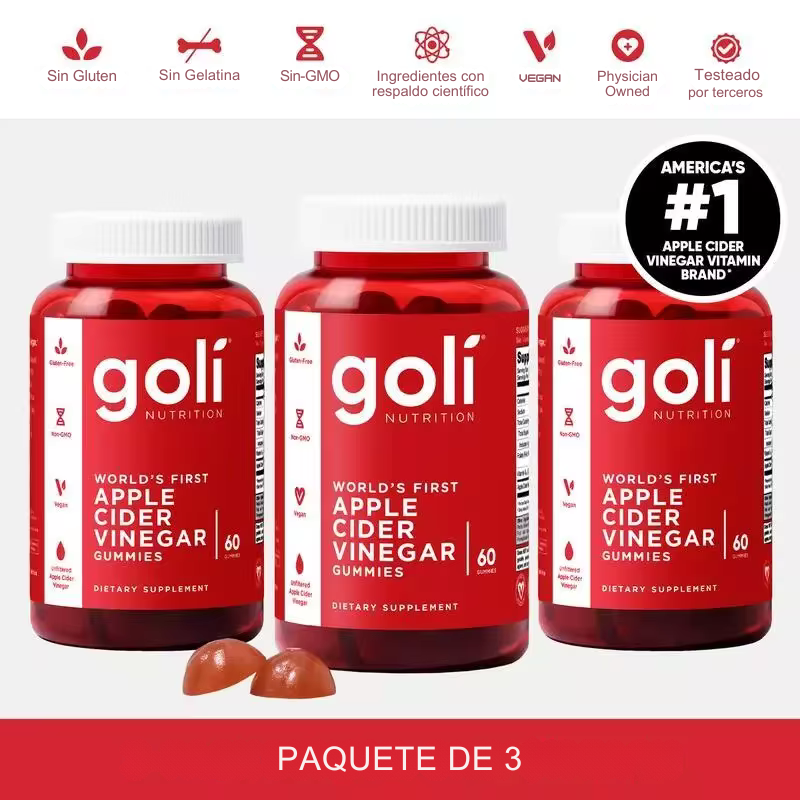 Vitaminas gomosas de vinagre de sidra de manzana Goli - Vitamina B12, sin gelatina